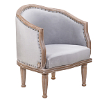 Кресло низкое с мягкой обивкой из велюра на 4-х деревянных ножках Emile Armchair grey варинант исполнения - 1 | Loft Concept в Перми