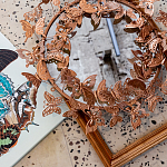 Зеркало круглое в металлической раме украшенной фигурами бабочек Butterflies варинант исполнения - 4 | Loft Concept в Перми