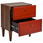 Тумба прикроватная красная из массива бука с 2-мя ящиками Wenge Light варинант исполнения - 3 | Loft Concept в Перми