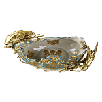 Чаша голубого цвета с оранментом и и бронзовыми фигурами леопардов Eden Garden варинант исполнения - 4 | Loft Concept в Перми