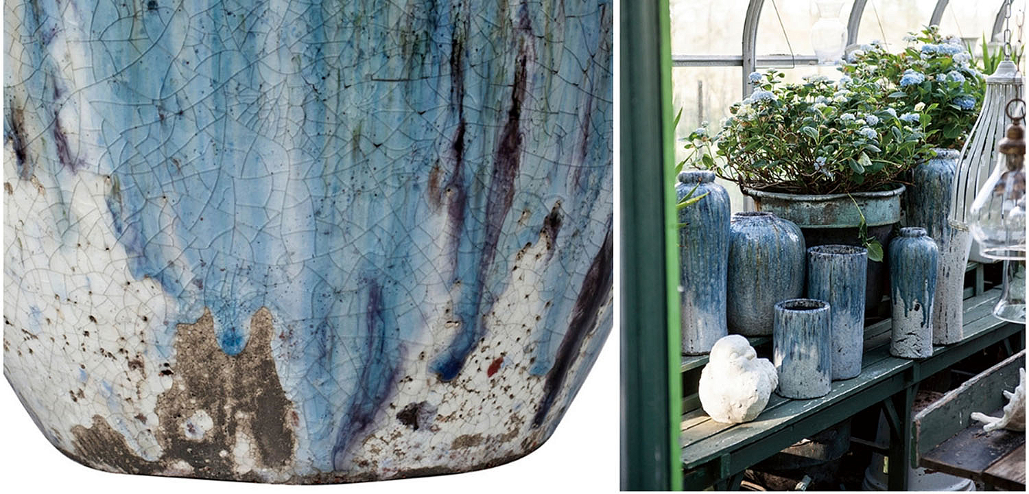 Ваза Terracotta Vase blue-white Ваза Terracotta Vase blue-white - Loft-Concept в Перми