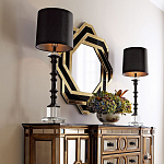 Зеркало восьмиугольное в черно-золотистой раме Pairing варинант исполнения - 3 | Loft Concept в Перми