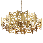 Люстра фигурная золотого цвета Corrugated Panels варинант исполнения - 1 | Loft Concept в Перми