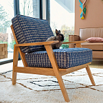 Кресло с каркасом из массива дуба Deniaud Oak Blue Print  Armchair варинант исполнения - 6 | Loft Concept в Перми