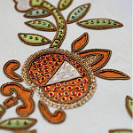 Обои с вышивкой ручной работы Fyodor Original colourway on linen варинант исполнения - 2 | Loft Concept в Перми