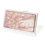 Таблетница карманная прямоугольная на 7 отделений с зеркалом и накладкой из натурального камня Турмалин Silver Stone Pillboxes варинант исполнения - 2 | Loft Concept в Перми