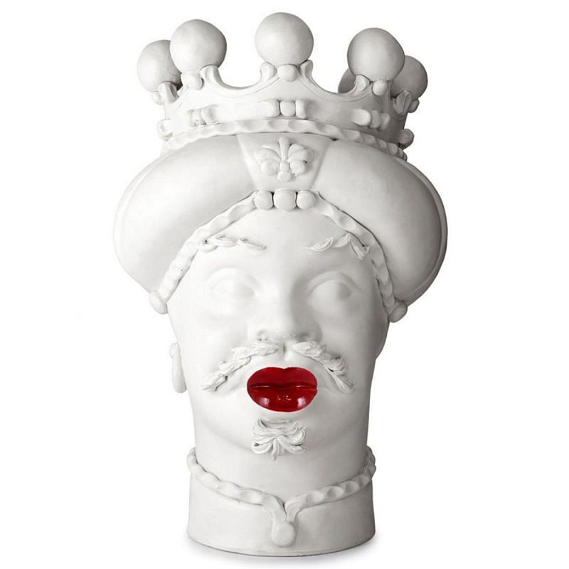 Ваза Vase Moro Man Medium Lipstick Белый Красный Ваза Vase Moro Man Medium Lipstick Белый Красный в Перми | Loft Concept