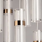 Люстра каскадная с прозрачными цилиндрическими плафонами Jenae Glass Tube Lighting варинант исполнения - 4 | Loft Concept в Перми