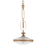 Подвесной светильник с плоским прозрачным плафоном и декоративной вставкой из текстурного камня Tectona  варинант исполнения - 1 | Loft Concept в Перми