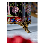 Ваза из фарфора черная с цветочной росписью и бронзовой стрекозой Spring Garden варинант исполнения - 7 | Loft Concept в Перми