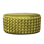 Пуф овальный плетеный оливкового цвета Pool Woven Velour варинант исполнения - 1 | Loft Concept в Перми
