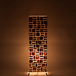 Торшер из перламутра на металлическом каркасе Indonesian Tower 2 варинант исполнения - 3 | Loft Concept в Перми