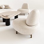 Кресло Vinsen обивка букле молочного цвета варинант исполнения - 1 | Loft Concept в Перми