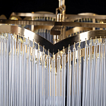 Люстра прямоугольная на цепях с прозрачными трубками и волнистым краем Nembus варинант исполнения - 11 | Loft Concept в Перми