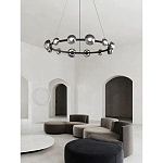 Люстра подвесная светодиодная в форме кольца Gray Ring Chandelier варинант исполнения - 2 | Loft Concept в Перми