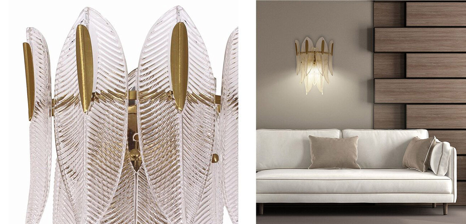 Бра Textured Glass Petals Sconce Бра Textured Glass Petals Sconce - Loft-Concept в Перми