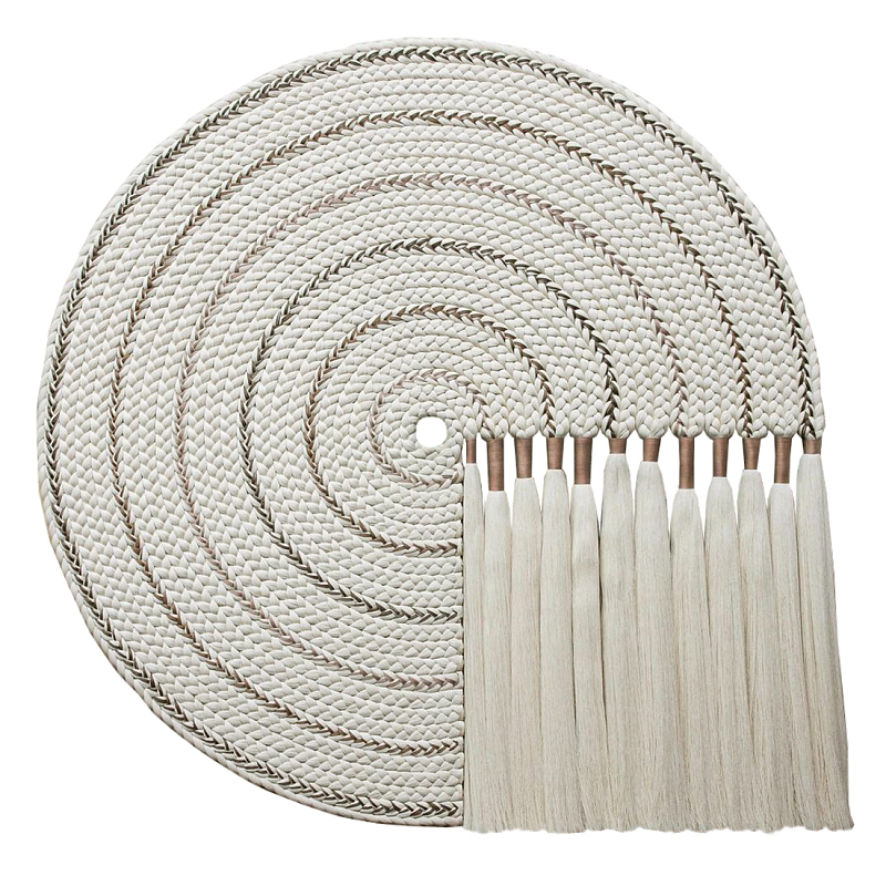 Художественный Гобелен Макраме White Disk Harmony Молочный в Перми | Loft Concept 