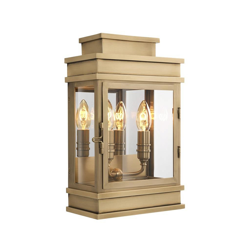 Бра Eichholtz Wall Lamp Linley S Латунь Античная полированная Прозрачный (Transparent) Бра Eichholtz Wall Lamp Linley S Латунь Античная полированная Прозрачный (Transparent) в Перми | Loft Concept