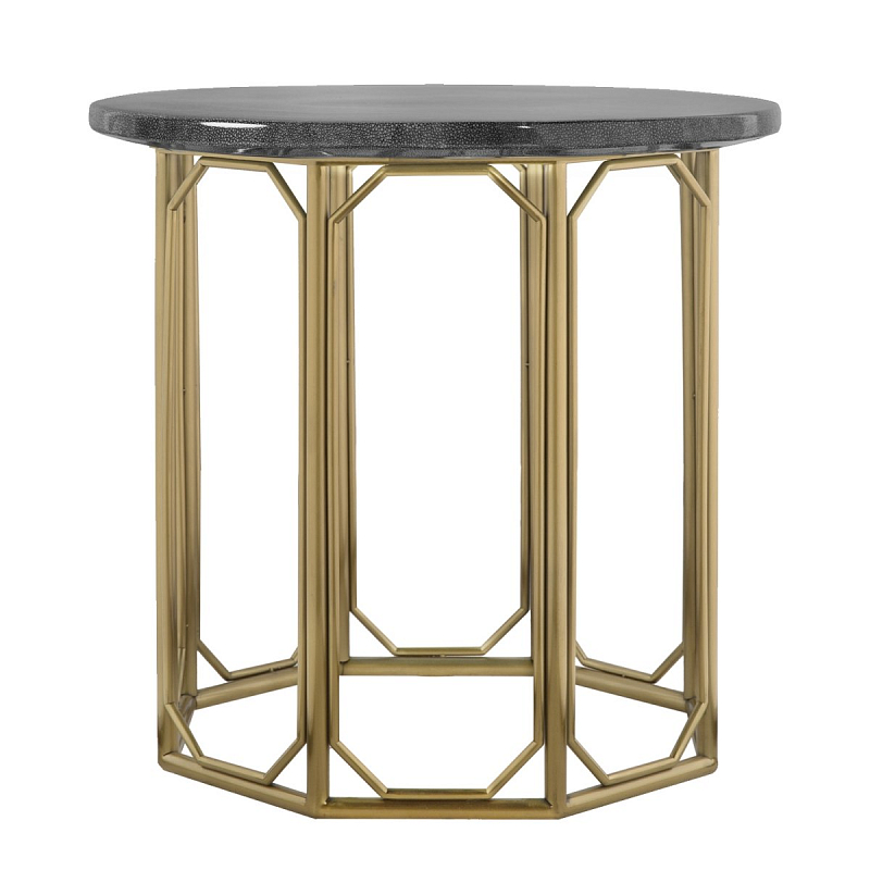 Приставной стол Stingray Skin Round Table Латунь Серый Приставной стол Stingray Skin Round Table Латунь Серый в Перми | Loft Concept