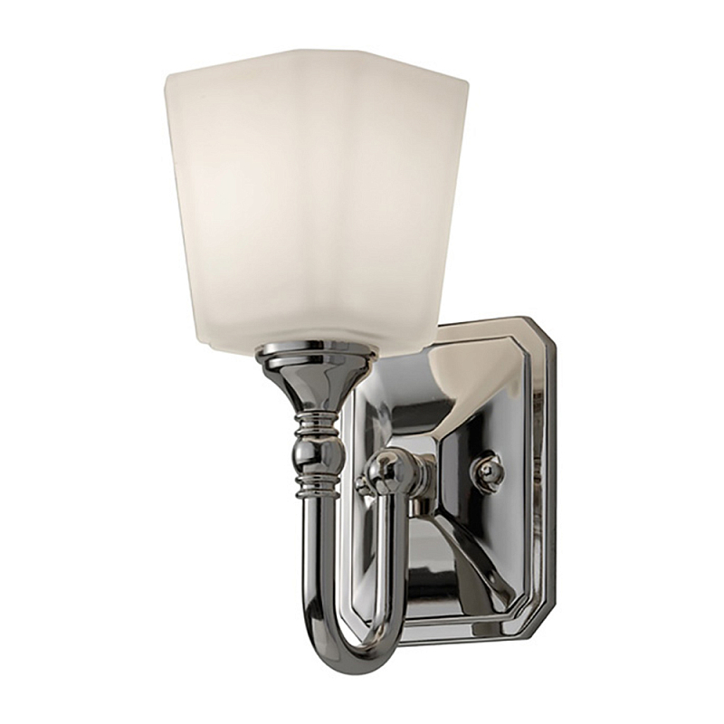 Бра для ванных комнат с белым матовым плафоном квадратной формы на основании цвета хром Feiss Хром Белый в Перми | Loft Concept 