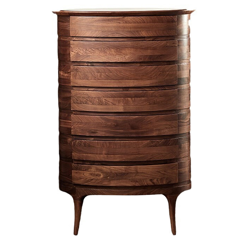 Комод деревянный с 7-ю ящиками Moon Walnut Furniture Орех Комод деревянный с 7-ю ящиками Moon Walnut Furniture Орех в Перми | Loft Concept