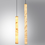 Подвесной светильник с плафоном в форме цилиндра из алебастра Cryptocrystalline Stone варинант исполнения - 3 | Loft Concept в Перми