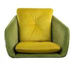 Стул с мягкой обивкой из велюра и подъемно-поворотным механизмом на колесиках Mason Green and Yellow варинант исполнения - 3 | Loft Concept в Перми