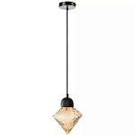 Подвесной светильник с янтарным рельефным плафоном Lamp with Frozen Glass Effect варинант исполнения - 1 | Loft Concept в Перми