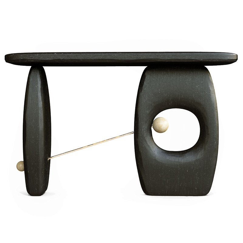 Консоль Lusitania Латунь Черный матовый в Перми | Loft Concept 