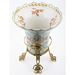 Ваза из голубого фарфора с рисунком птиц и цветов и декоративными элементами Blue Garden варинант исполнения - 3 | Loft Concept в Перми