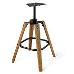 Барный стул со спинкой на 4-х коричневых ножках Черный Велюр Ava Charm варинант исполнения - 4 | Loft Concept в Перми