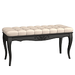 Банкетка из массива бука с бежевой обивкой из велюра Black Provence варинант исполнения - 1 | Loft Concept в Перми