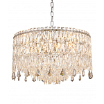 Люстра круглая с хрустальными подвесками на серебряном каркасе Roul Crystal Light варинант исполнения - 4 | Loft Concept в Перми