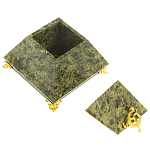 Шкатулка пирамида из натурального камня змеевик Stone Casket варинант исполнения - 2 | Loft Concept в Перми