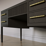 Большой Рабочий стол Primo с 5 выдвижными ящиками Темный орех варинант исполнения - 3 | Loft Concept в Перми