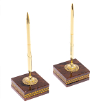 Настольный письменный набор с часами и визитницами из природного камня обсидиана Royal Present варинант исполнения - 4 | Loft Concept в Перми