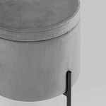 Серый пуф на черных ножках SANJAY варинант исполнения - 4 | Loft Concept в Перми