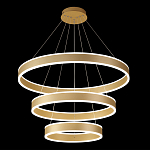 Люстра подвесная светодиодная с тремя золотистыми кольцами Ring Horizontal варинант исполнения - 2 | Loft Concept в Перми