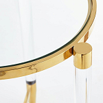 Золотой приставной столик с круглой стеклянной столешницей Weightless Table варинант исполнения - 4 | Loft Concept в Перми