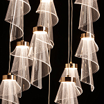 Люстра каскадная с 10-ю прозрачными плафонами Wave Line варинант исполнения - 5 | Loft Concept в Перми