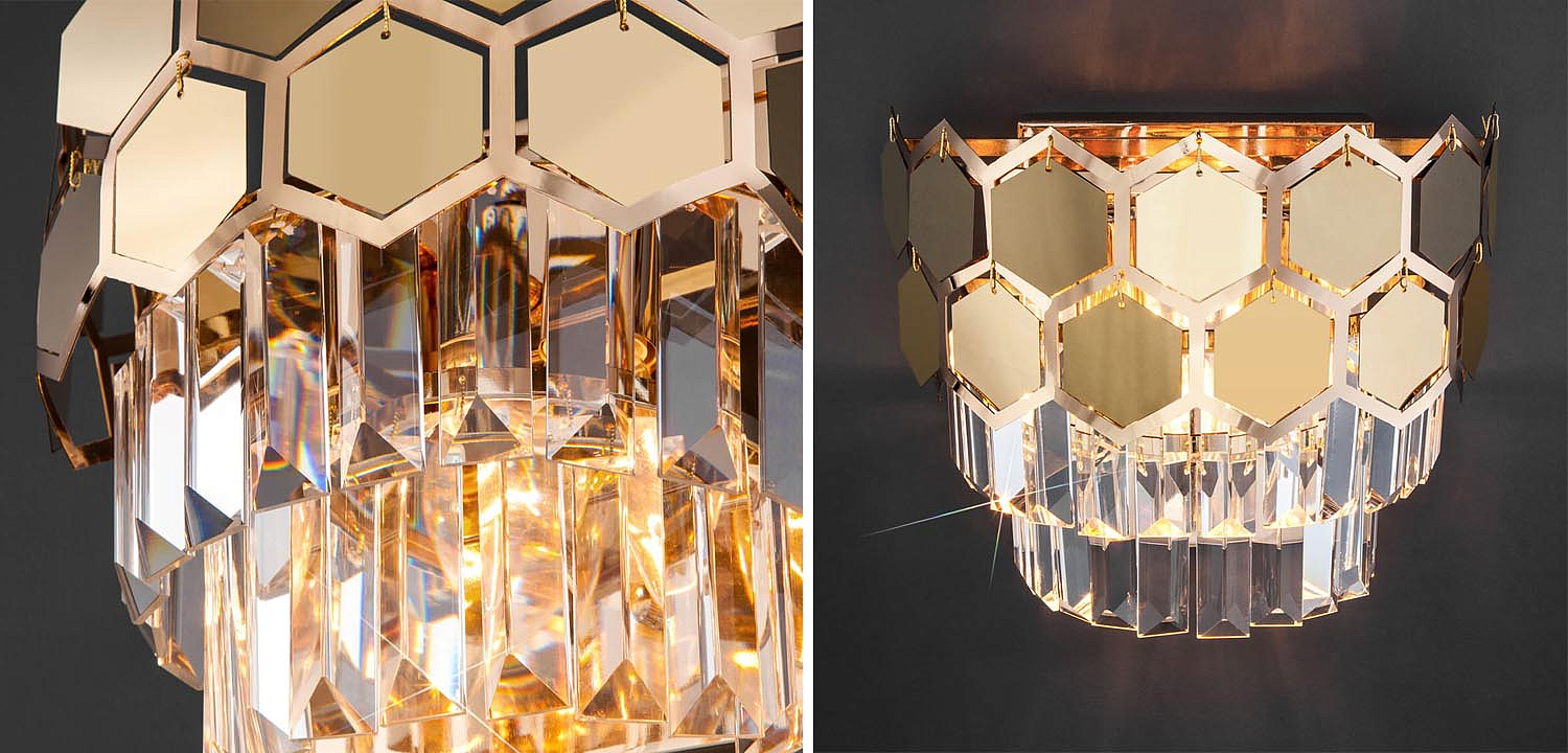 Бра Hanging Hexagon Moira Sconce gold Бра Hanging Hexagon Moira Sconce gold - Loft-Concept в Перми