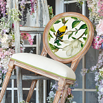 Стул бежевый из натурального бука с изображением птиц и цветов Blooming Birds варинант исполнения - 3 | Loft Concept в Перми