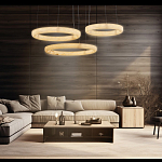 Люстра с 3-мя кольцами из натурального камня Minerals of Light варинант исполнения - 3 | Loft Concept в Перми