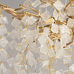 Люстра подвесная золотого цвета с декоративными ветвями и прозрачными рельефными подвесками FAIRYTREE Light варинант исполнения - 4 | Loft Concept в Перми