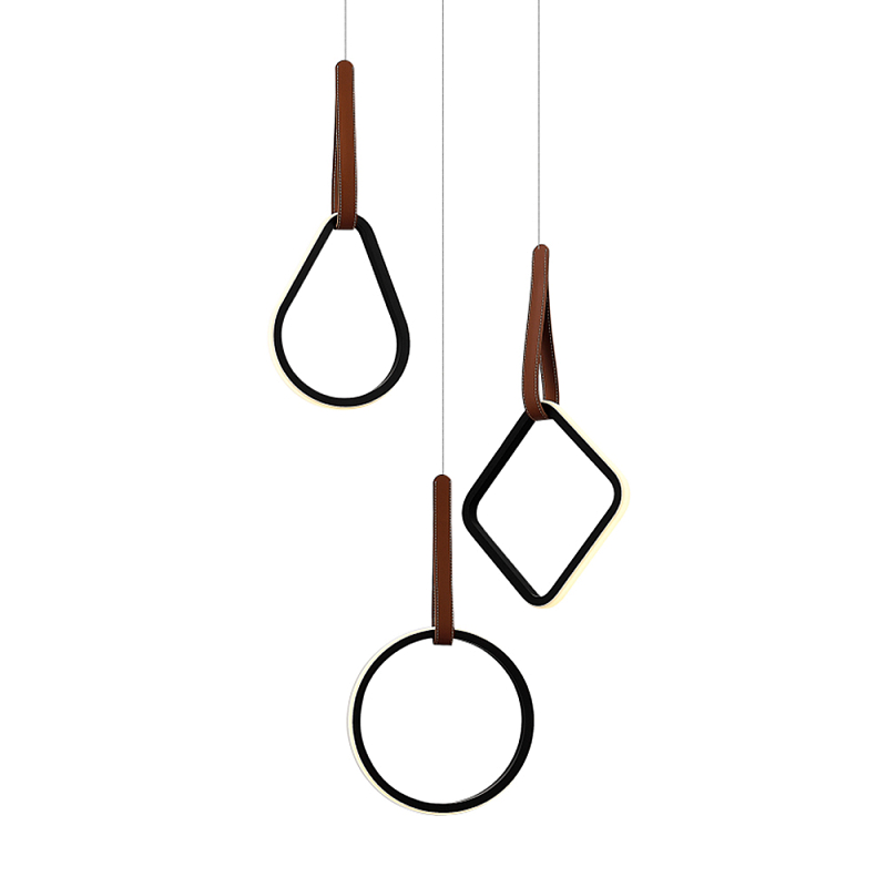 Подвесной светильник с геометрическими источниками света Geometric Architecture of Light Черный Терракотовый в Перми | Loft Concept 