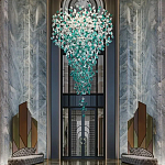 Люстра зеленая каскадная Green Light CascadeDroplet Chandelier варинант исполнения - 1 | Loft Concept в Перми
