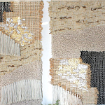 Триптих Геометрический гобелен бежевый Figurative Beige Wall Hangings варинант исполнения - 1 | Loft Concept в Перми