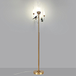 Торшер с 2-мя фигурками птиц на изогнутых прозрачных трубках Ganthea варинант исполнения - 2 | Loft Concept в Перми