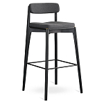 Барный стул из массива ясеня с обивкой из рогожки Elegant Ash Shape варинант исполнения - 2 | Loft Concept в Перми