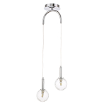 Подвесной светильник с 2-мя рельефными прозрачными плафонами из стекла и основанием цвета Хром Perforated Glass Bubbles варинант исполнения - 1 | Loft Concept в Перми